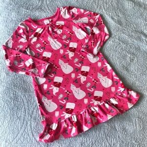 Gymboree fleece snowman holiday winter nightgown pajama Medium 7 8